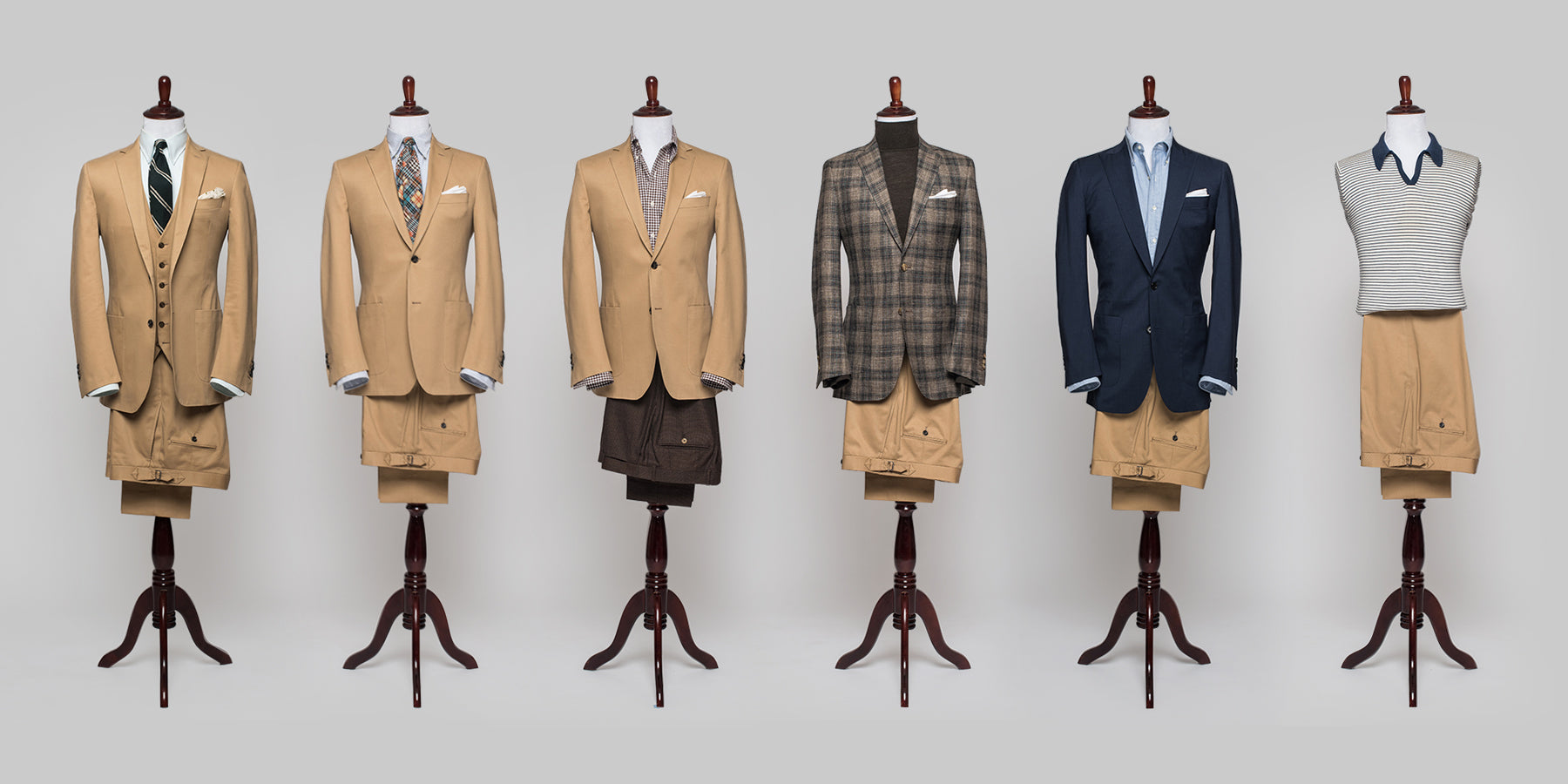 1 Piece/5 Ways: Khaki Cotton Suit