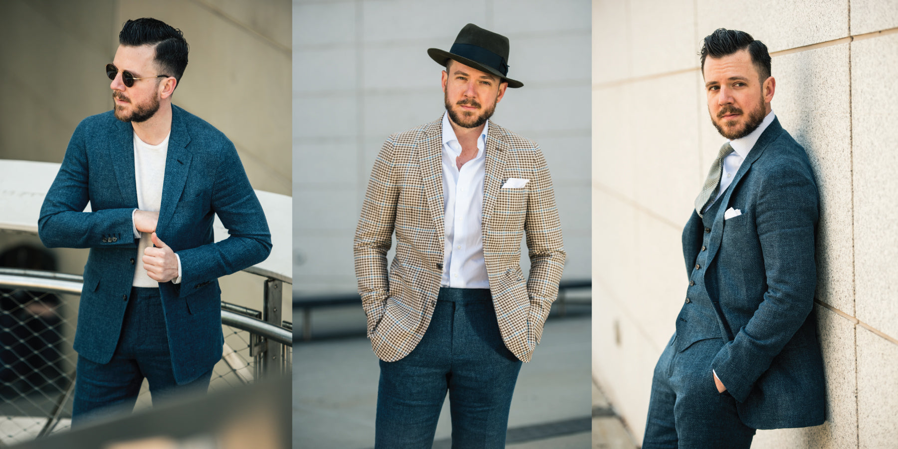 1 Piece/3 Ways: Steel Hopsack Suit