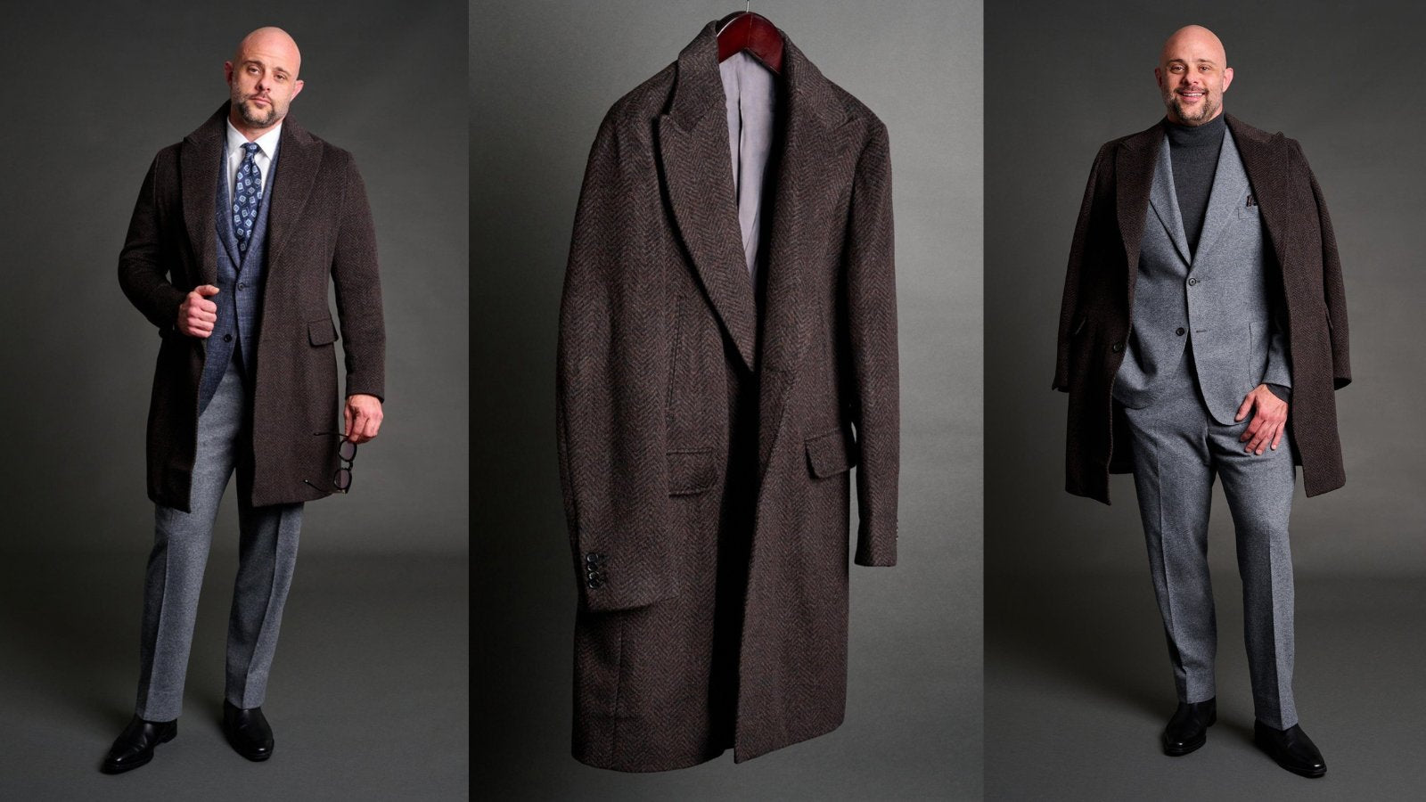 One Dress Coat That Does It All: The Herringbone Wool Blend Overcoat