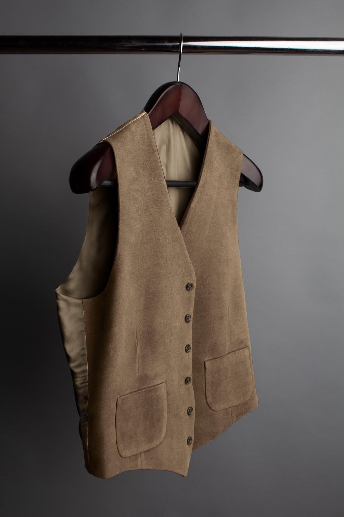 Carabou Mens Moleskin Waistcoat - 100% Cotton, Adjustable Back Buckle, Sizes S-3XL