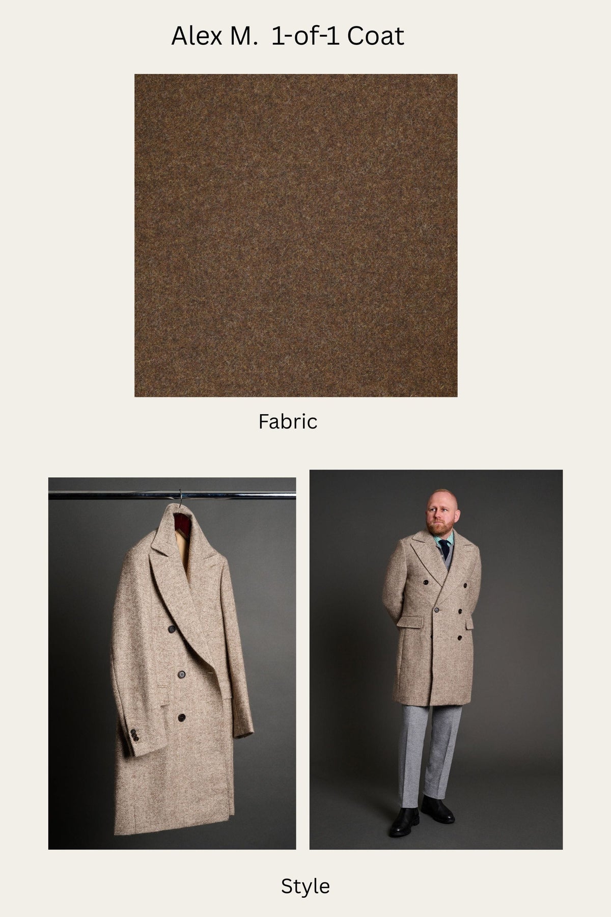 Private Product - Coat in Fabric #Melton Walnut Brown 1116/X13 - Abraham Moon 18.5oz