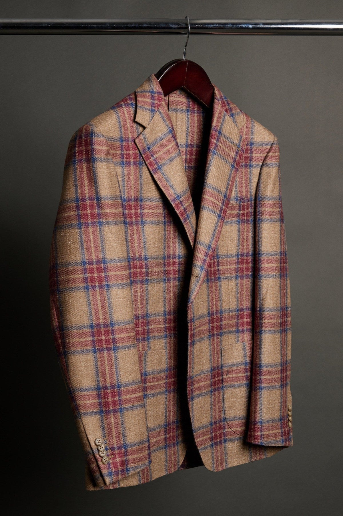 Wool, Silk & Linen Strong Plaid Jacket