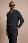 Made-to-Measure Cashmere Long Sleeve V-Neck Polo