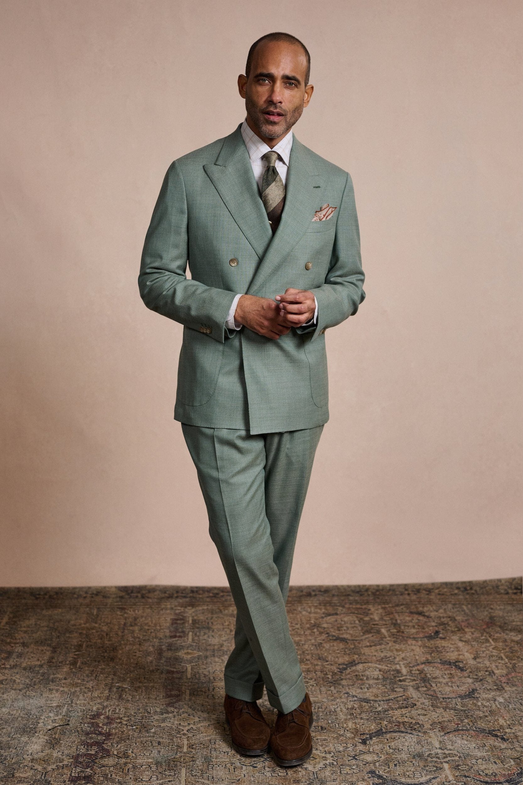 Suit Men Wearing Espadrilles Styli Men Faux Suede Contrast Jute