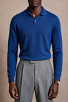 Alan Merino Wool Long-Sleeve Polo