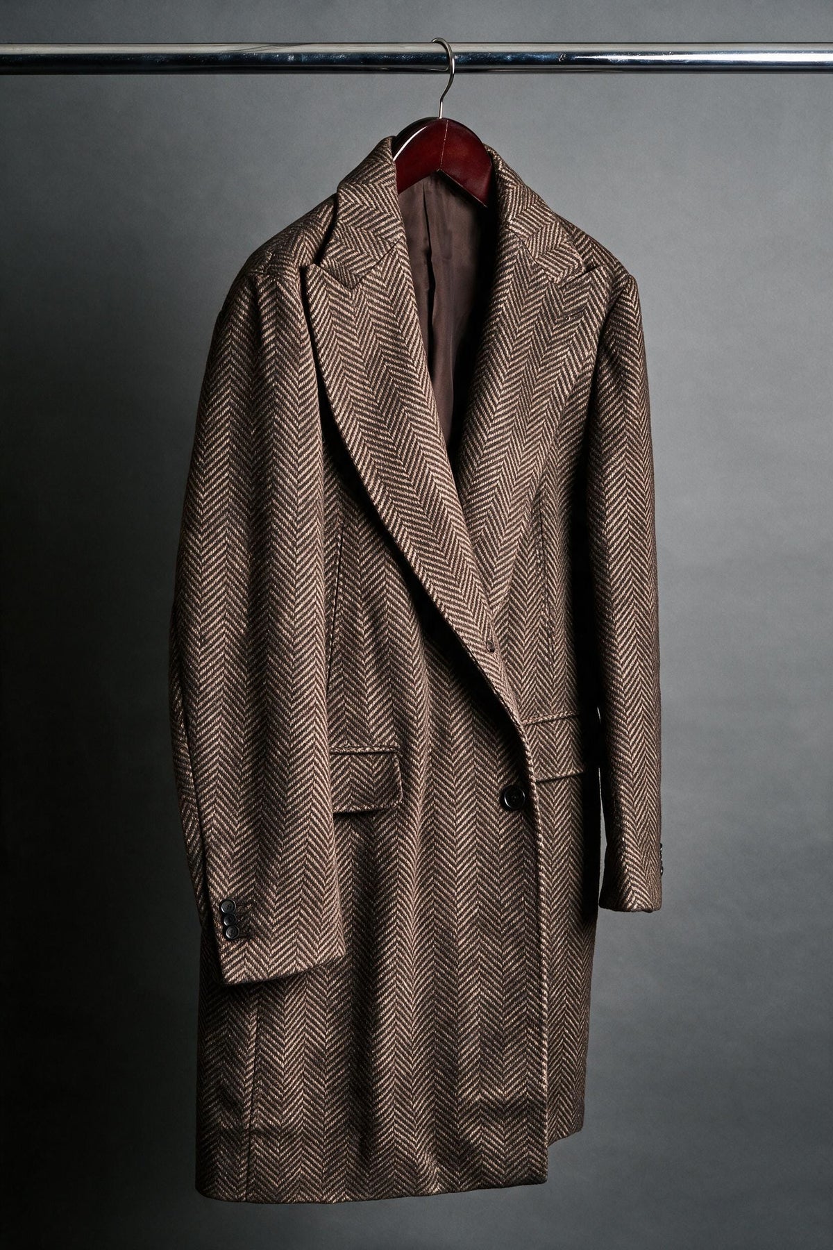 Wool & Cashmere Herringbone Overcoat