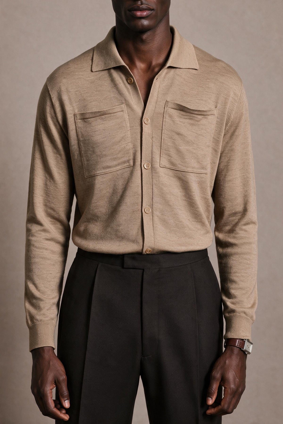 Casey Superfine Merino Wool Knit Shirt