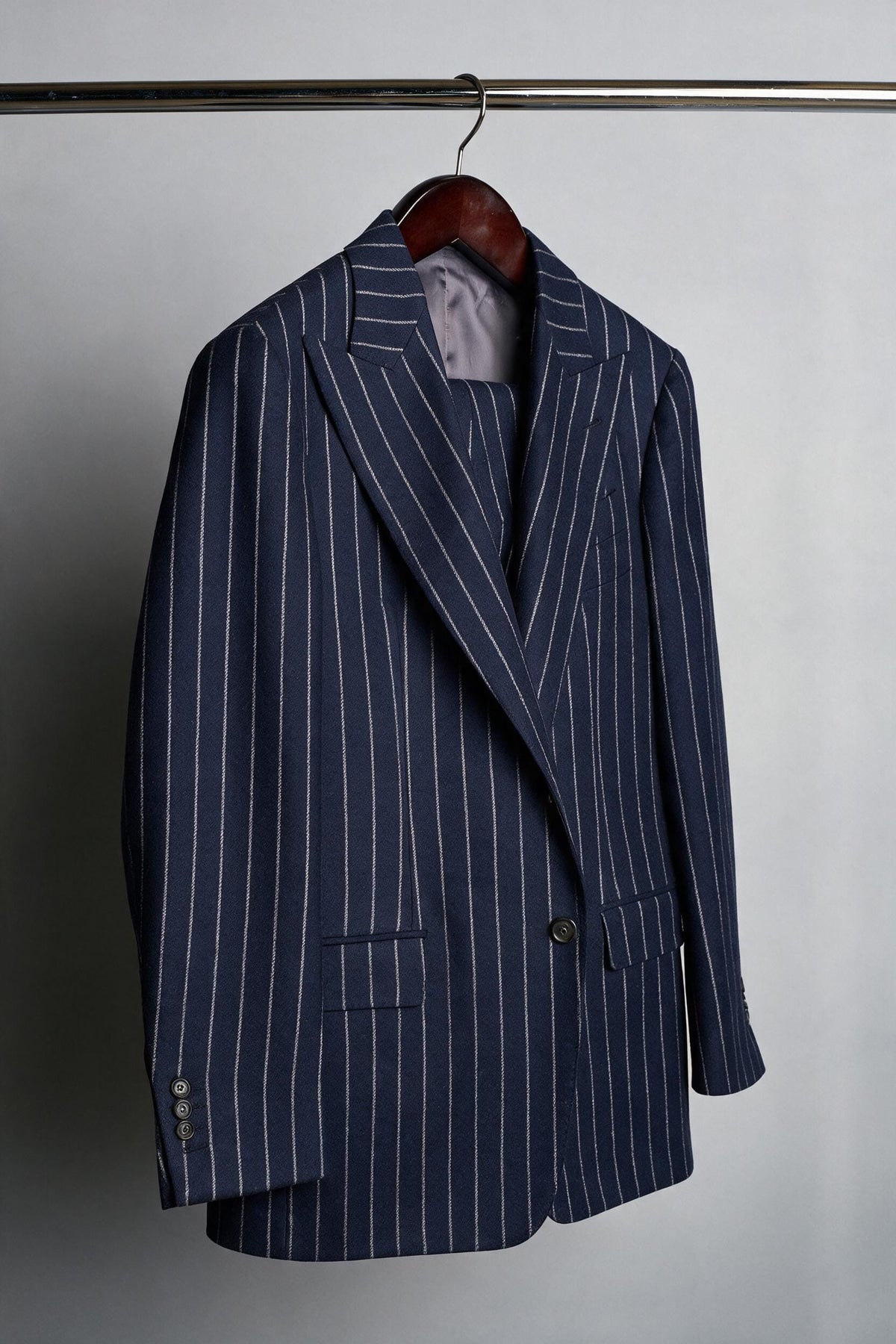 Italian Flannel Wide-Chalkstripe Suit