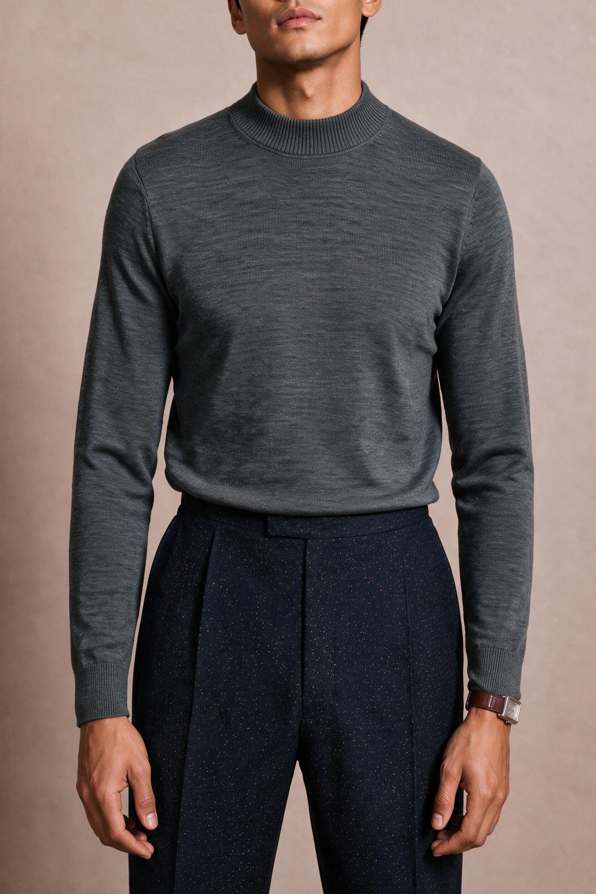 Pierce Merino Wool Mock Neck Sweater