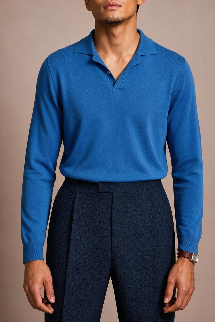 Dicky Long-Sleeve Cotton Polo Shirt