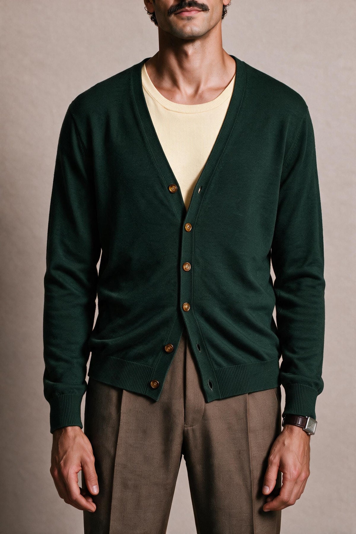Ajax Merino Wool Classic Cardigan