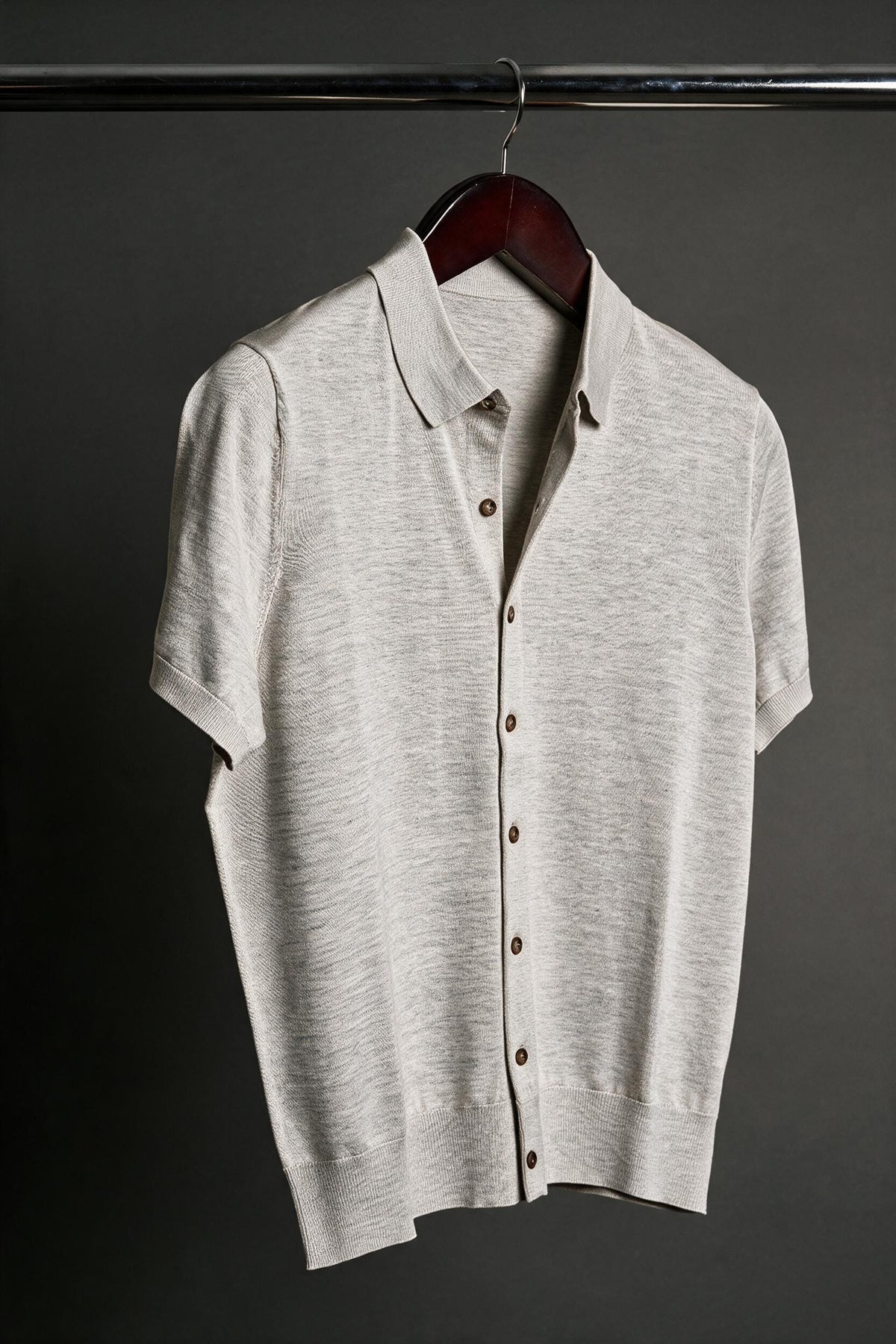 Made-to-Measure Cotton & Silk Button-Front Polo