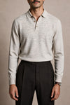 Made-to-Measure Wool & Cashmere 3-Button Long-Sleeve Polo