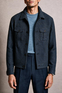 Color: Navy Houndstooth