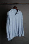 Made-to-Measure Wool & Cashmere V-Neck Long-Sleeve Polo