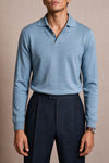 Johnny Superfine Merino Wool Long-Sleeve Polo