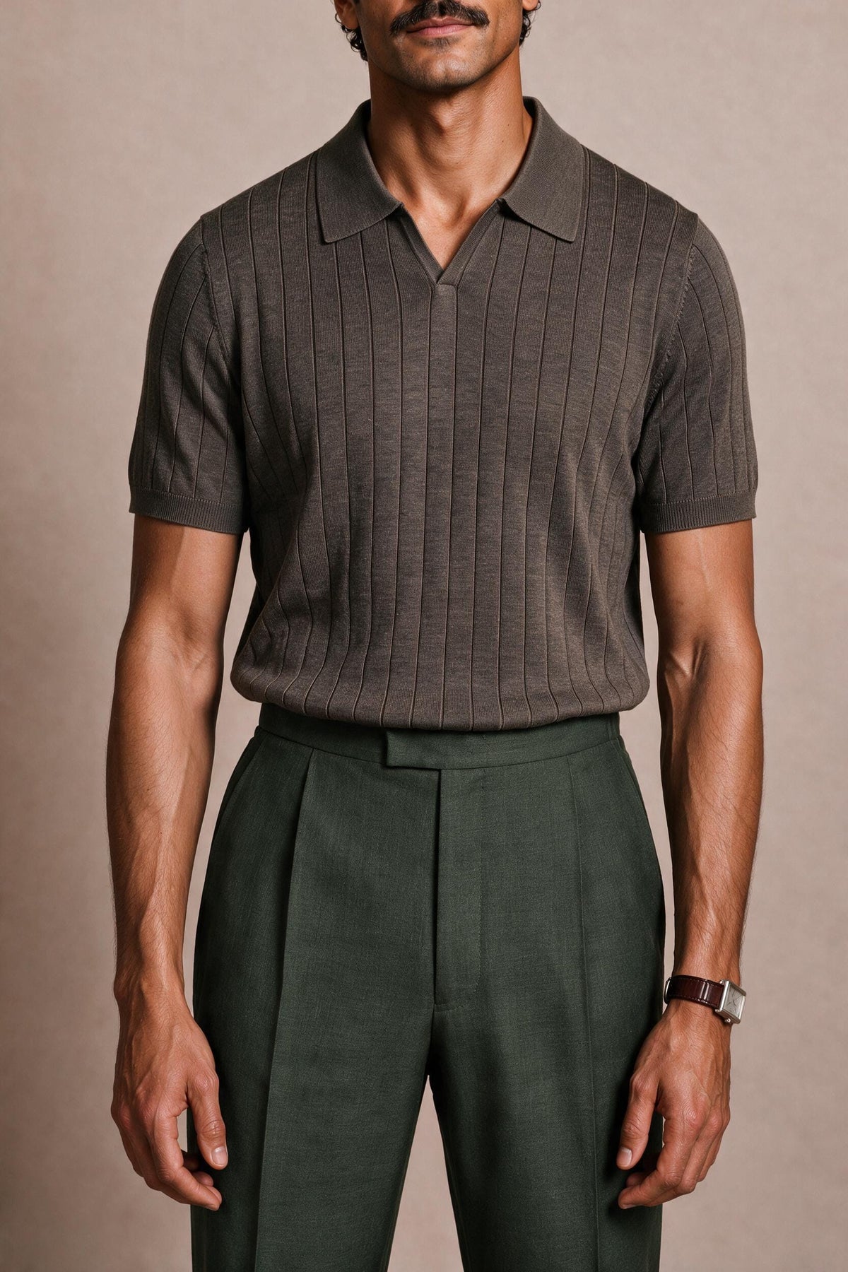 Made-to-Measure Merino Wool V-Neck Polo
