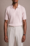Jimmy Textured V-Neck Cotton Polo