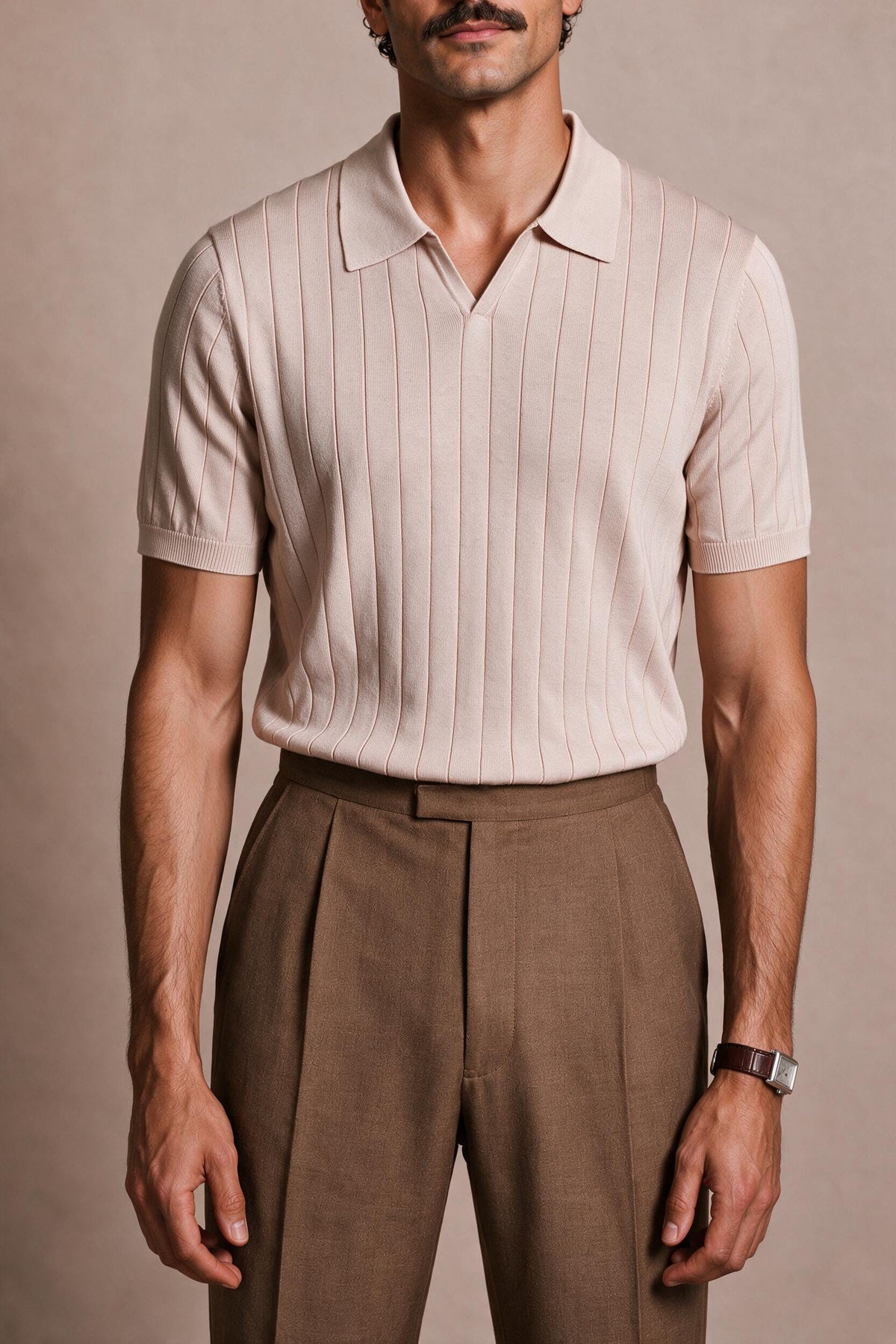 Made-to-Measure Cotton & Silk V-Neck Polo