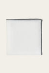 White Linen Tipped Pocket Square