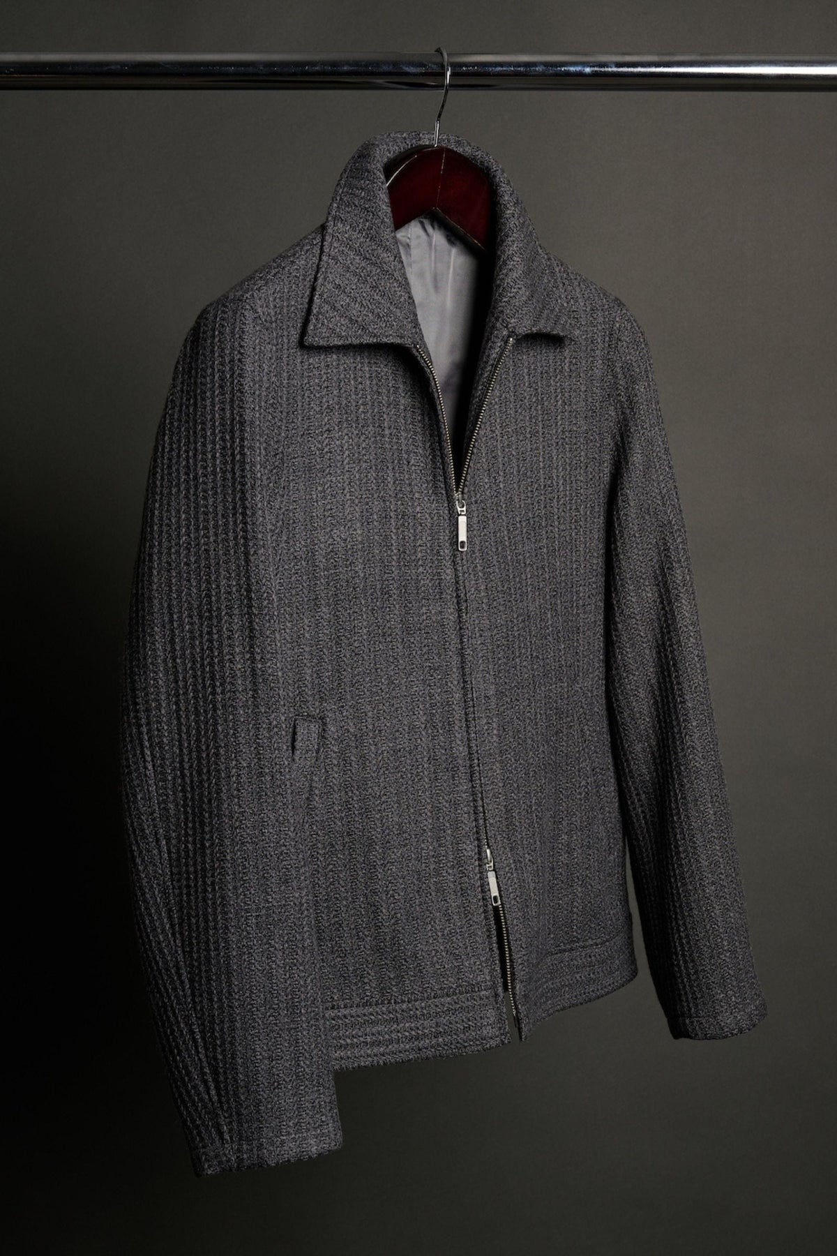 Cable Knit Luxury Wool Bomber