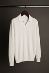Made-to-Measure Merino Long-Sleeve V-Neck Polo