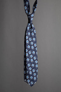 Color: Navy Geo Print Silk