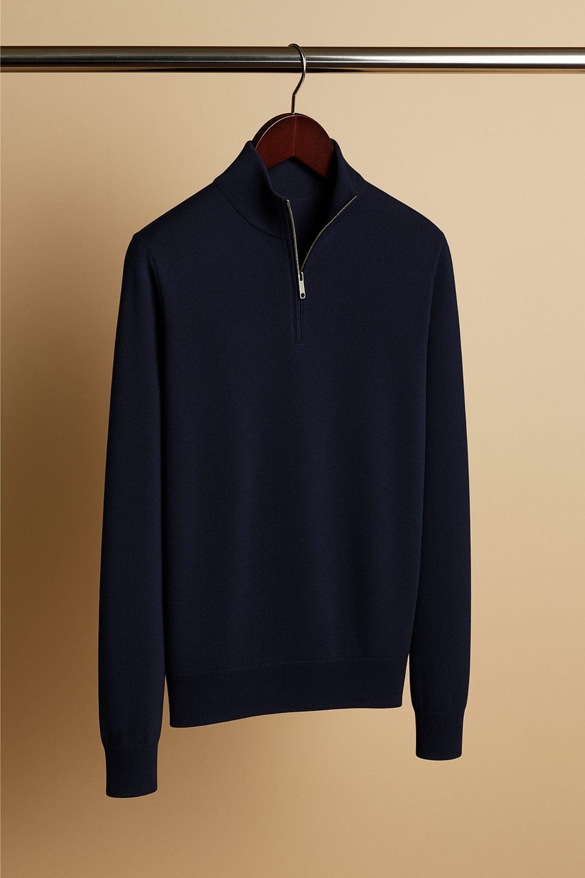 Made-to-Measure Wool 1/4 Zip Sweater