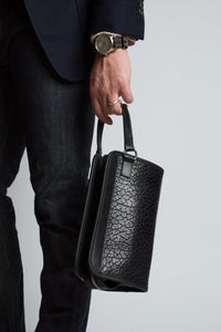 Color: Black Shrunken Leather