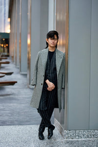 Houndstooth Tweed Coat