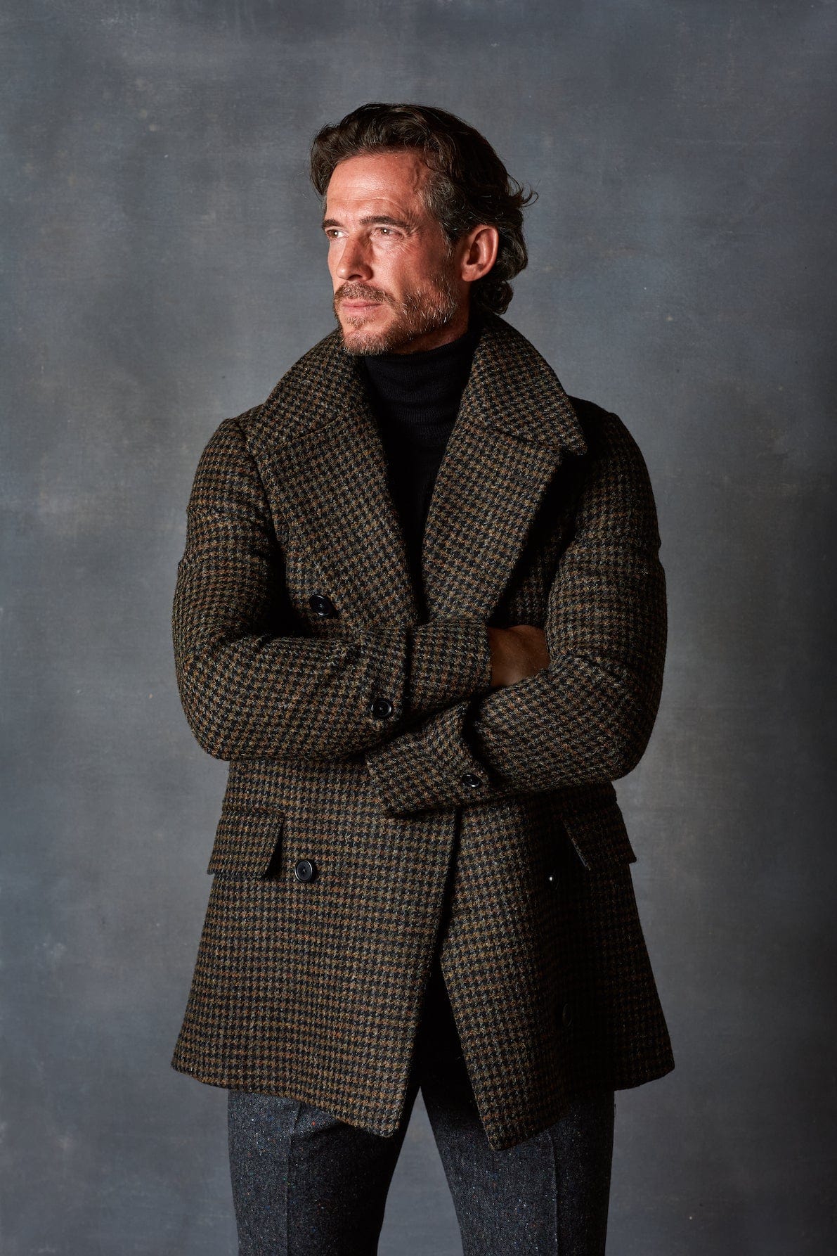 Articles of Style Houndstooth Tweed Peacoat