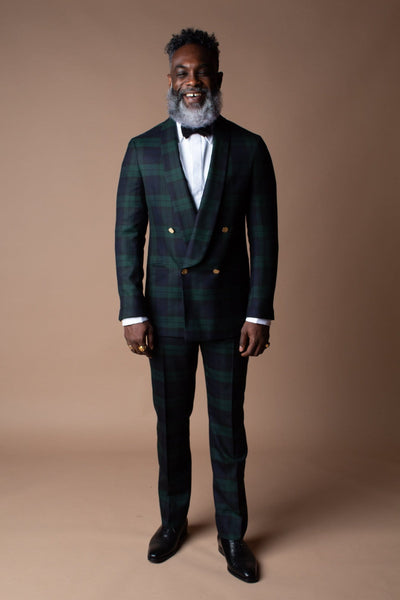 Black watch 2024 plaid tuxedo jacket