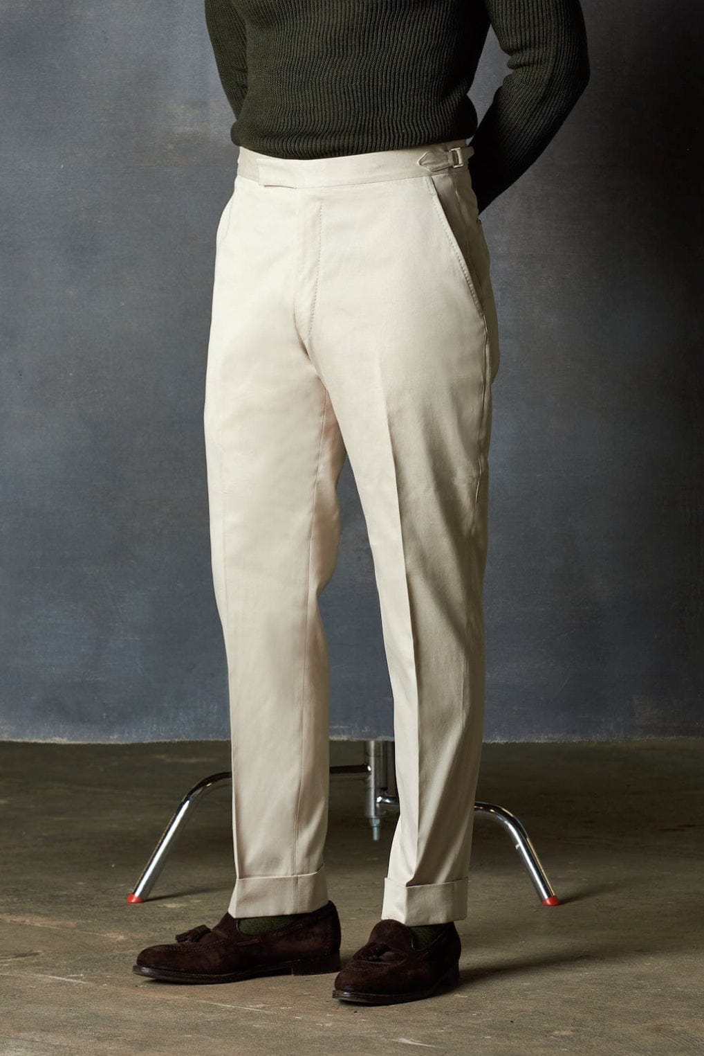 Arvind Tresca Men's Cotton Solids Unstitched Stretchable Cotton Trouser  Fabric (Granola Beige)